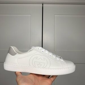 Gucci Ace Interlocking G Logo White Leather Sneakers